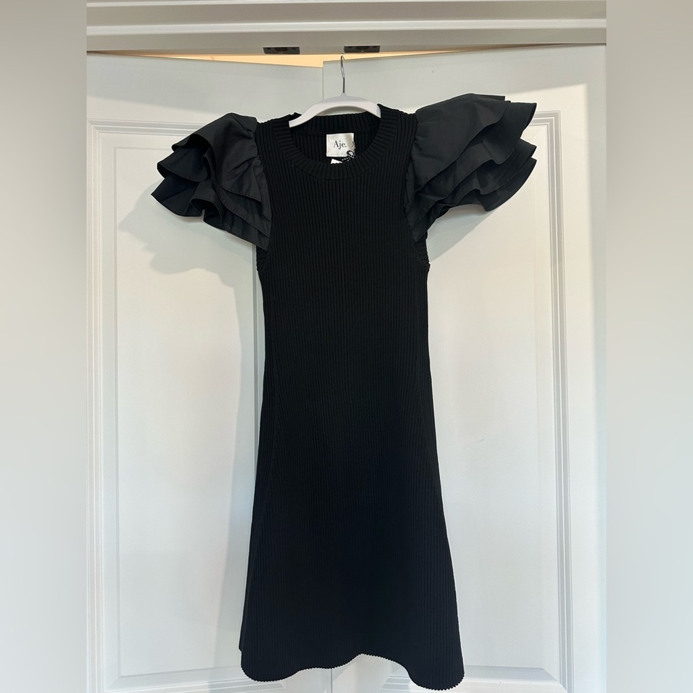 Aje. Questa Puff Mini Dress black (size small) NWT - Picture 6 of 8